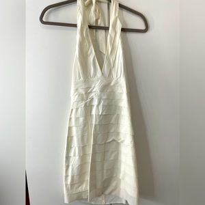 BCBG White Halter Mini Dress